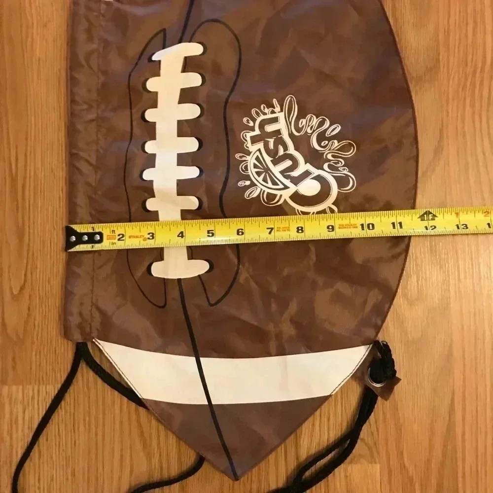 Football Shaped Cinch String Drawstring Backpack